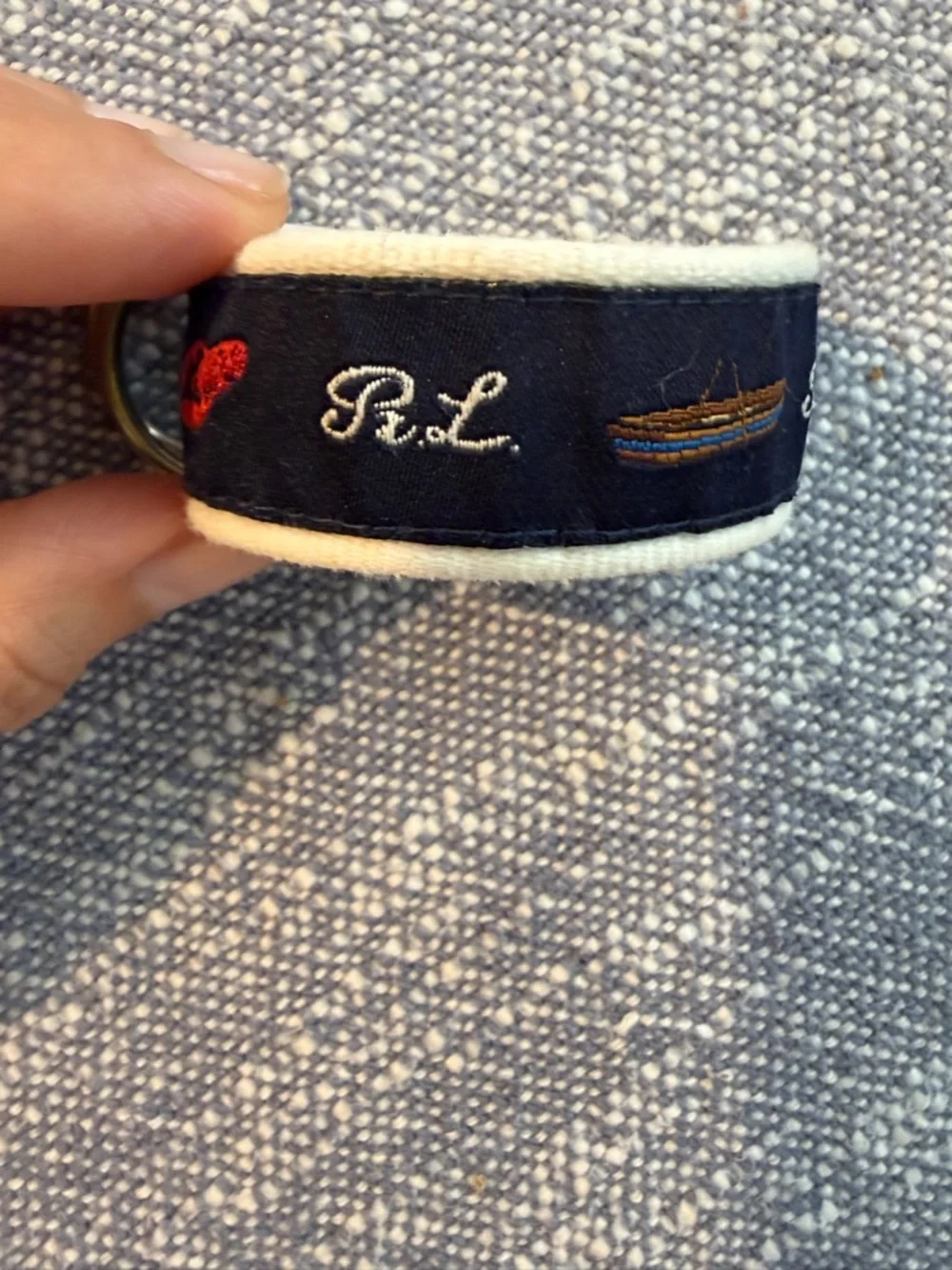 Ralph Lauren blue belt baby-toddler náutica themed lobsters 22”